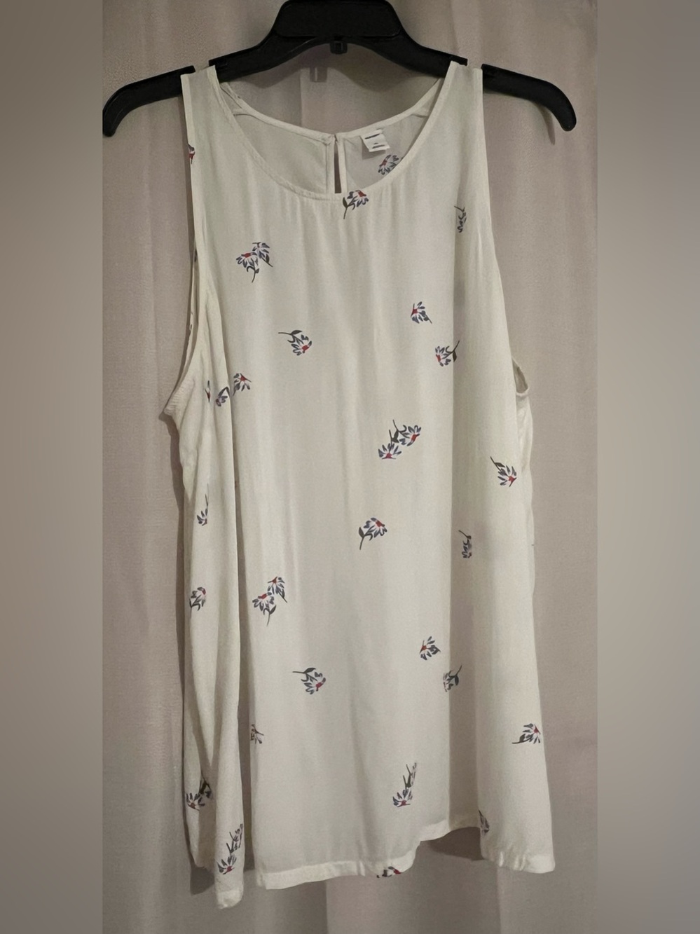 Old Navy Women’s XL White Floral Sleeveless Swing Tank Top Rayon